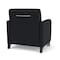 Lesro Siena Lounge Reception Wide Guest Chair with Front Casters, Black Wood Back Legs, MD Black Upholstery SN1201 - alternate 2